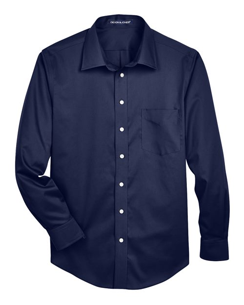 Devon & Jones Men's Tall Crown Collection Solid Stretch Twill Dress Shirt