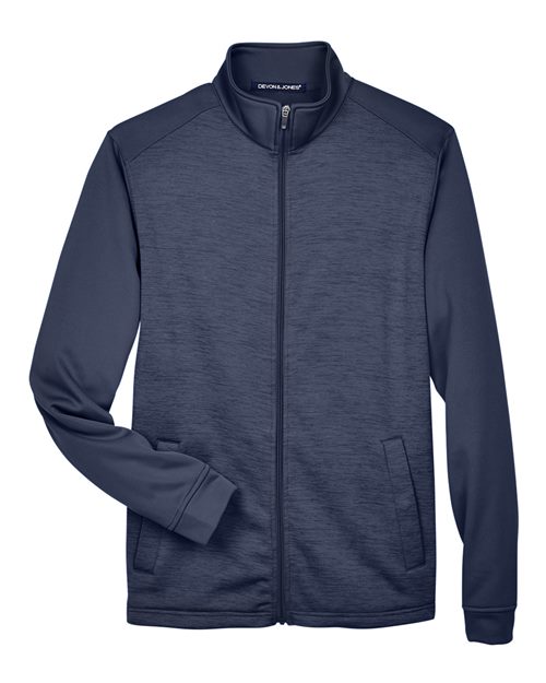 Devon & Jones Men's Newbury Colorblock Mélange Fleece Full-Zip Jacket