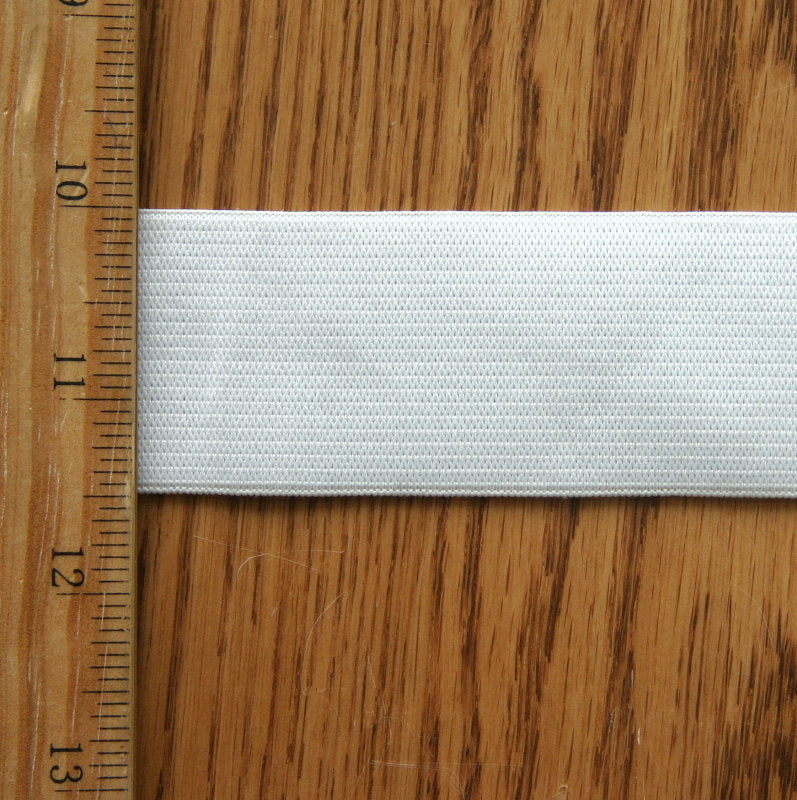 Braided Elastic Trim 1.5" Wide White