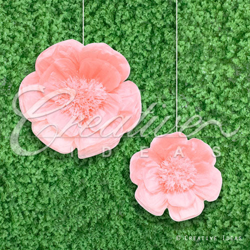 12",16" Tissue Scallop Flowers-2 Pcs/Set (Blush)
