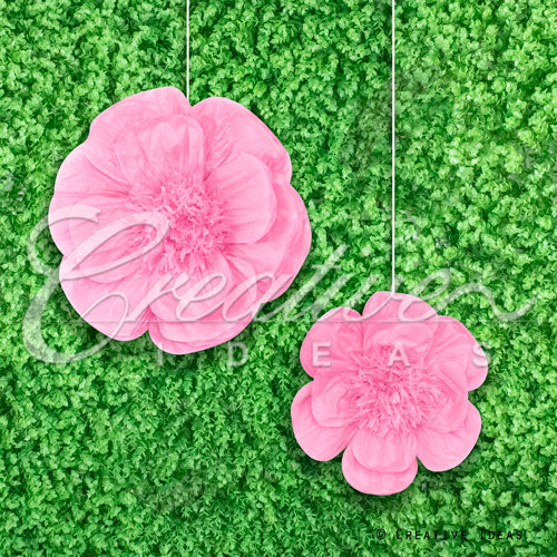 12",16" Tissue Scallop Flowers-2 Pcs/Set (Pink)