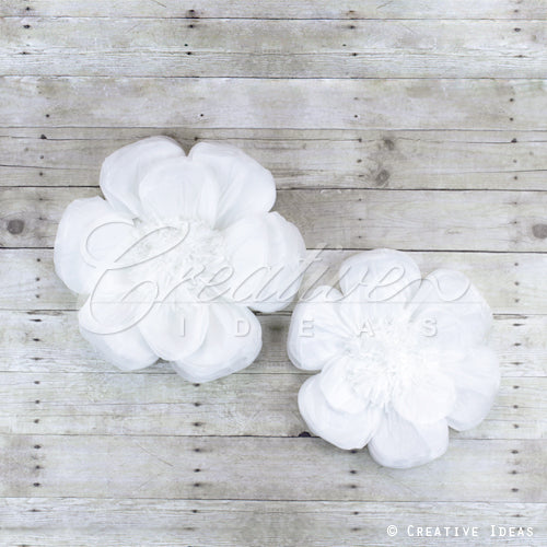 12",16" Tissue Scallop Flowers-2 Pcs/Set (White)