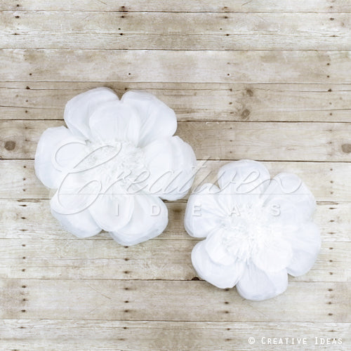 12",16" Tissue Scallop Flowers-2 Pcs/Set (White)
