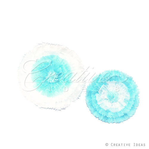 12",16" Tissue Starburst Flowers-2 Pcs/Set (Blue)