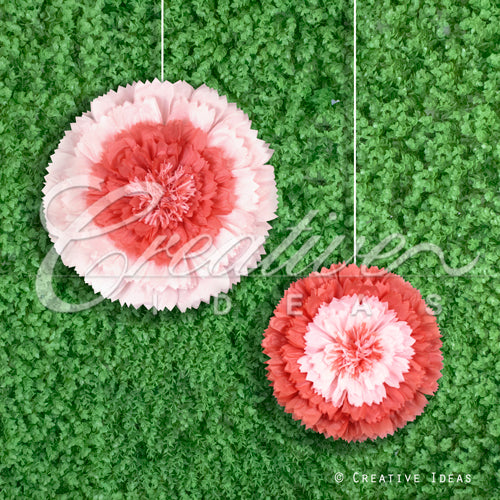 12",16" Tissue Starburst Flowers-2 Pcs/Set (Coral)