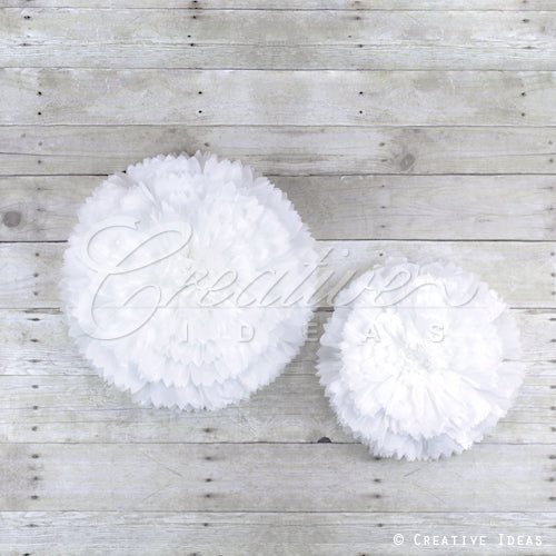12",16" Tissue Starburst Flowers-2 Pcs/Set (White)