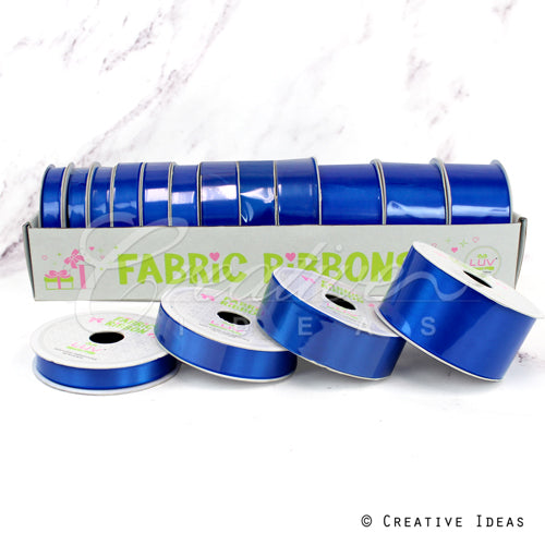 12 Rolls Satin Ribbons Multiple Size & Put-Up (Vibrant Blue)