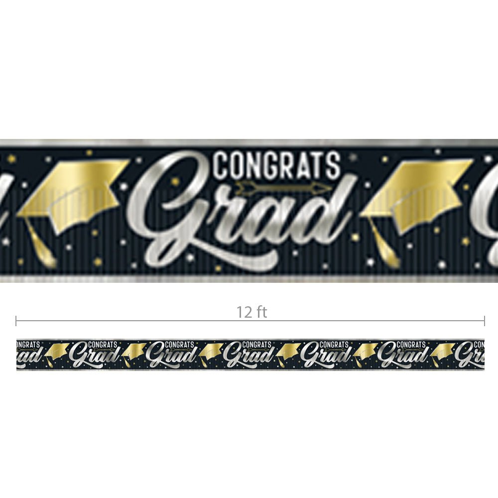 Gold Foil Fringe Congrats Grad Banner