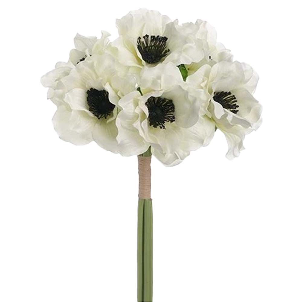 Silk Flowers White Anemone Bouquet