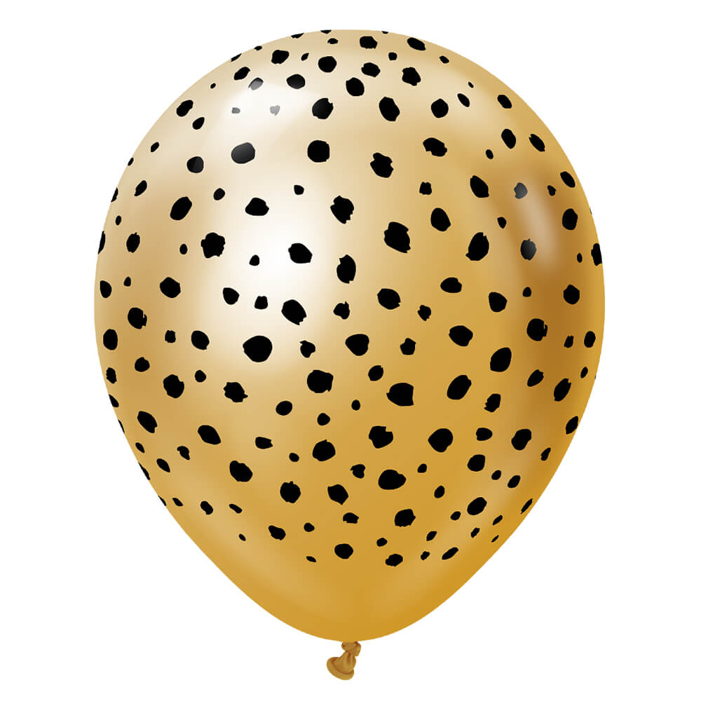 Latex Balloons Safari Cheetah Mirror Gold