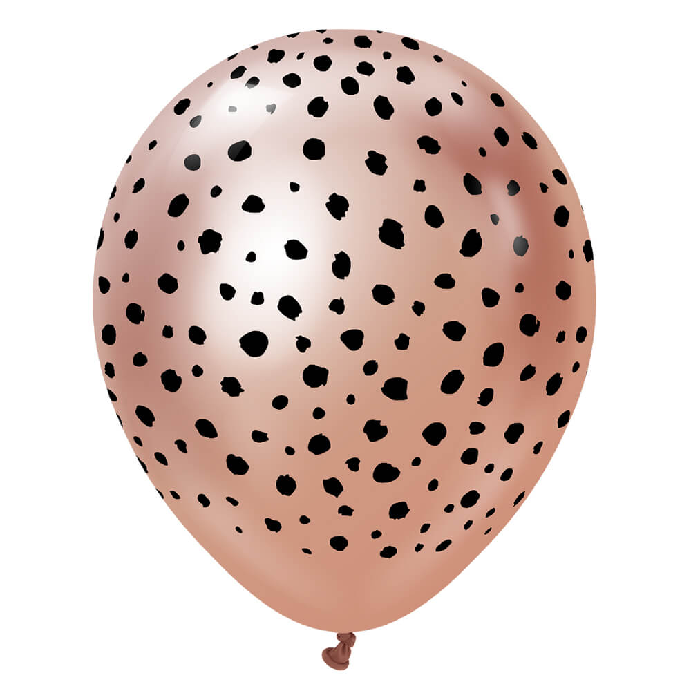 Latex Balloons Safari Cheetah Mirror Rose Gold