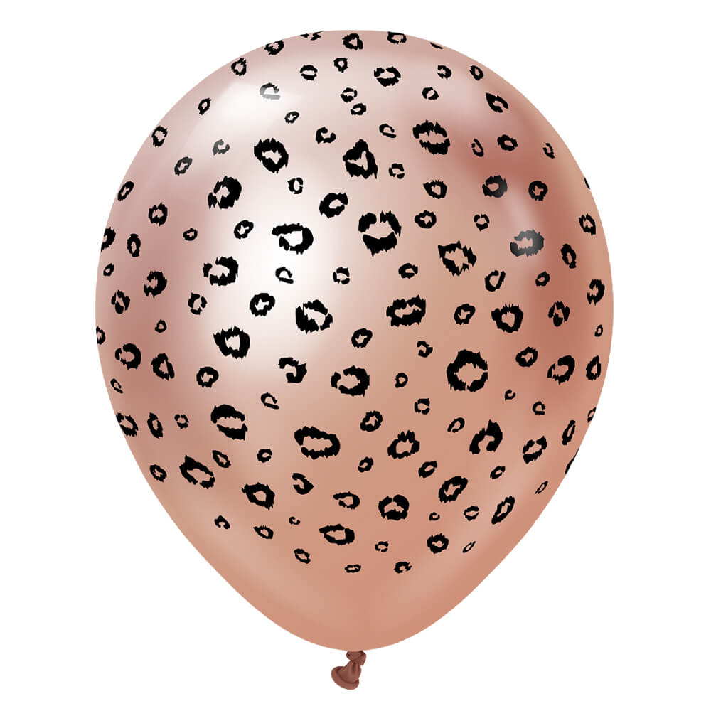 Latex Balloons Safari Leopard Mirror Rose Gold