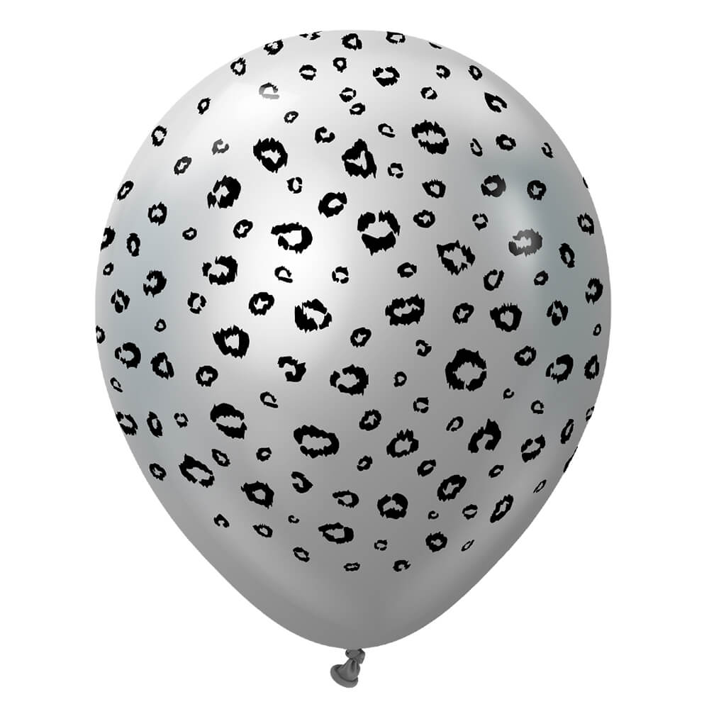 Latex Balloons Safari Leopard Mirror Silver