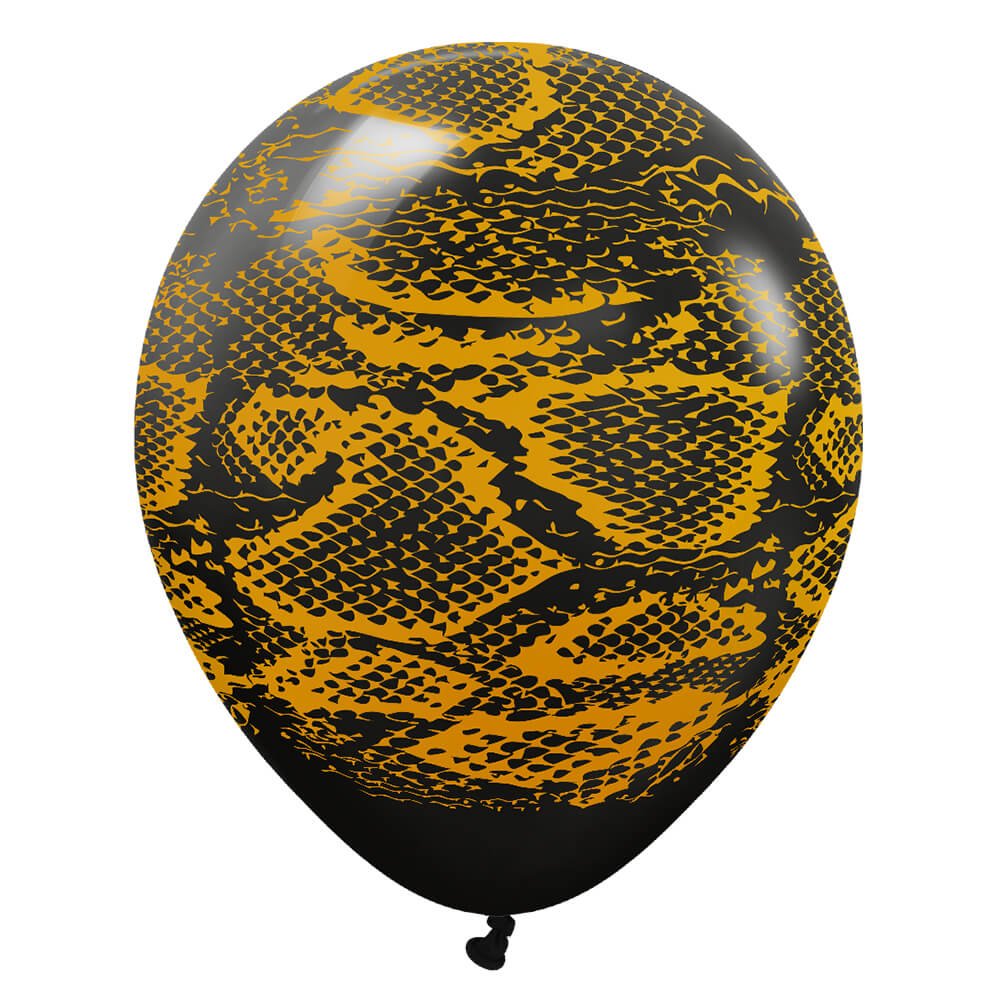 Latex Balloons Safari Snake Black Gold Ink