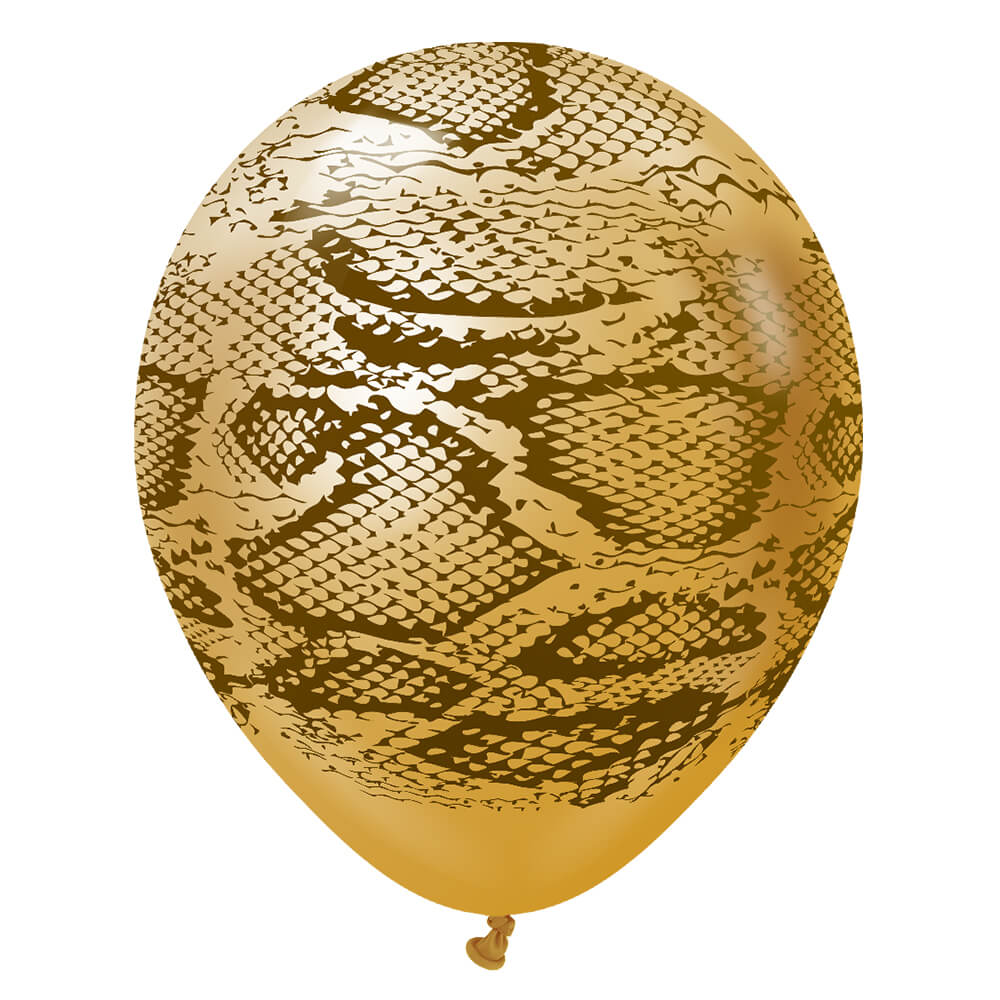 Latex Balloons Safari Snake Mirror Gold