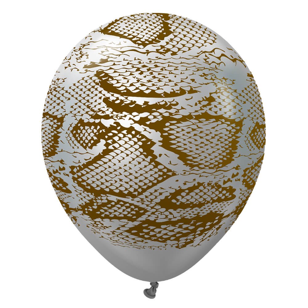 Latex Balloons Safari Snake Mirror Silver