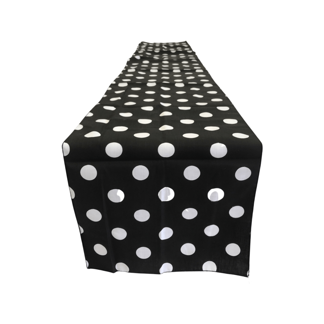 Polka Dot Print Poly Cotton Fabric - Broadcloth, 12" Wide x 120" Long (1 Table Runner)