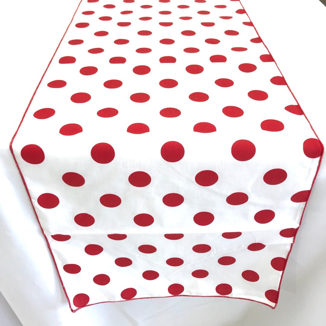 Polka Dot Print Broadcloth Poly Cotton Fabric - Polka Dot Print, 12" Wide x 72" Long (1 Table Runner)