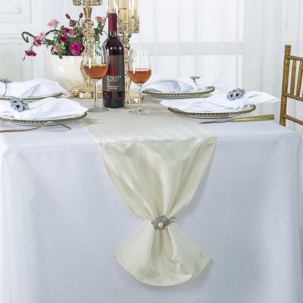 Polyester Table Runner 12x108 Ivory