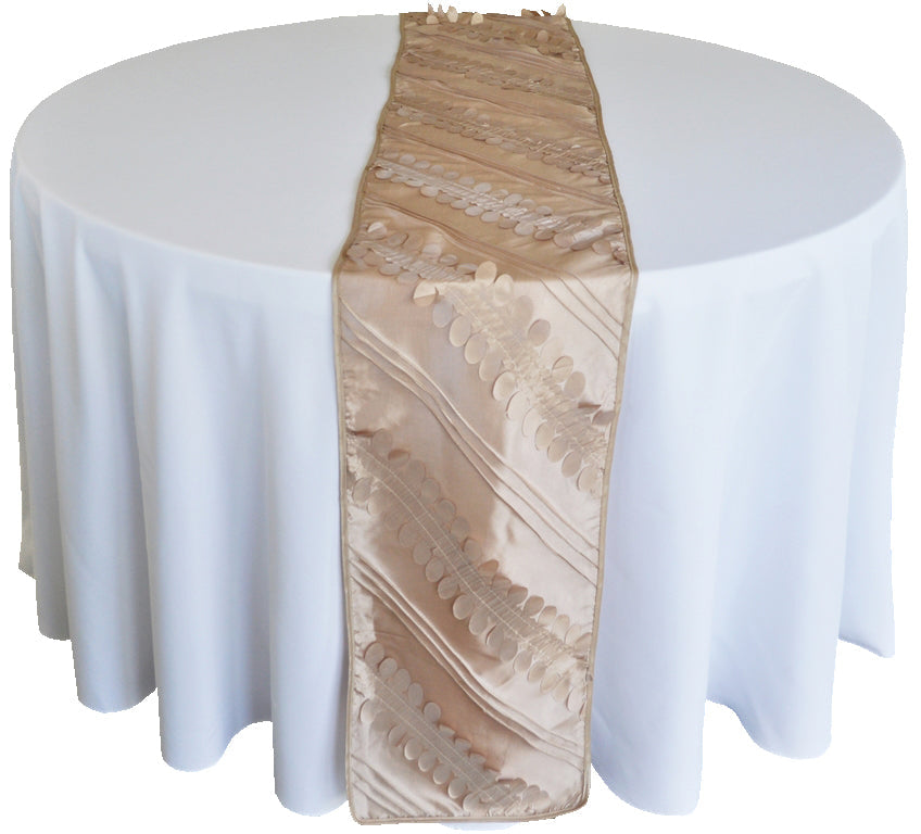 Taffeta Table Runner 12x108 Champagne