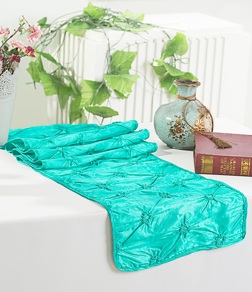 Taffeta Table Runner 12x108 Pool Blue