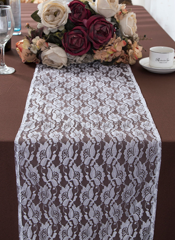 Lace Table Runner 12x108 White
