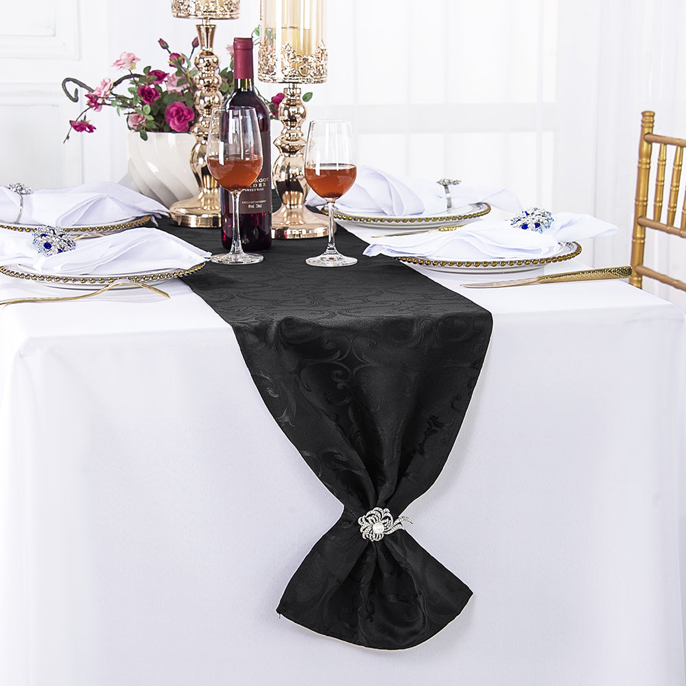 Jacquard Table Runner 12x108 Black