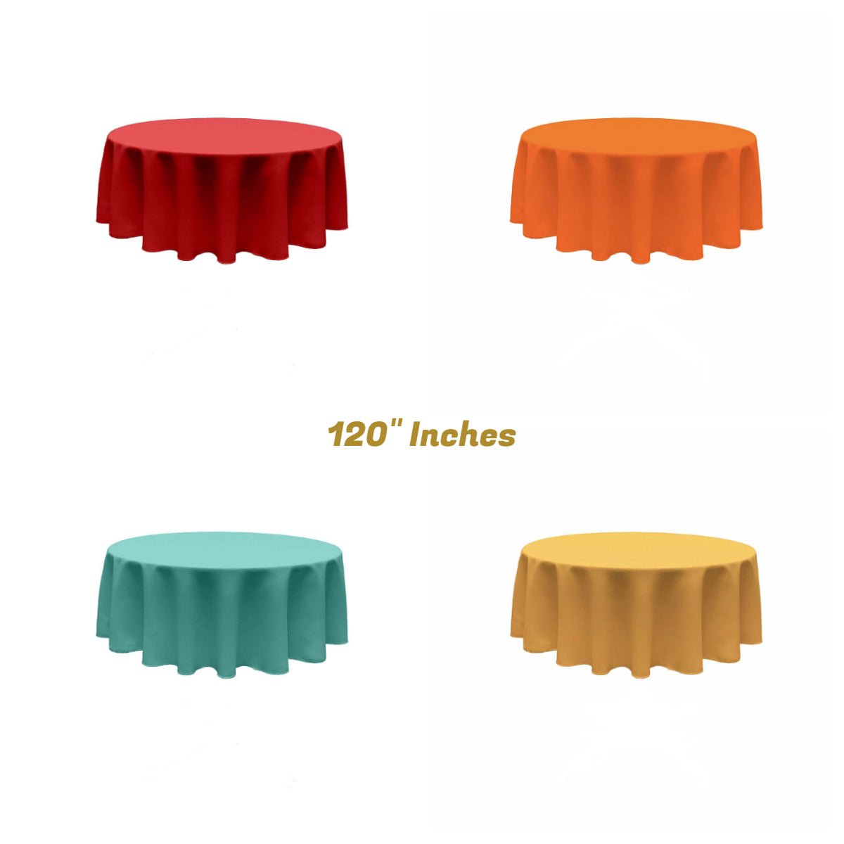 120" Round Poly Poplin Fabric - Seamless Tablecloth, 100% Polyester, 120" Diameter (1 Piece)