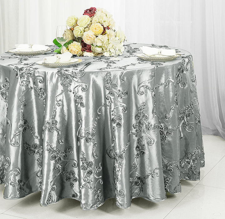 Round Ribbon Taffeta Tablecloth