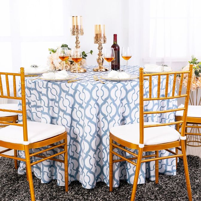 Round Scuba Tablecloth 120" Dusty Blue
