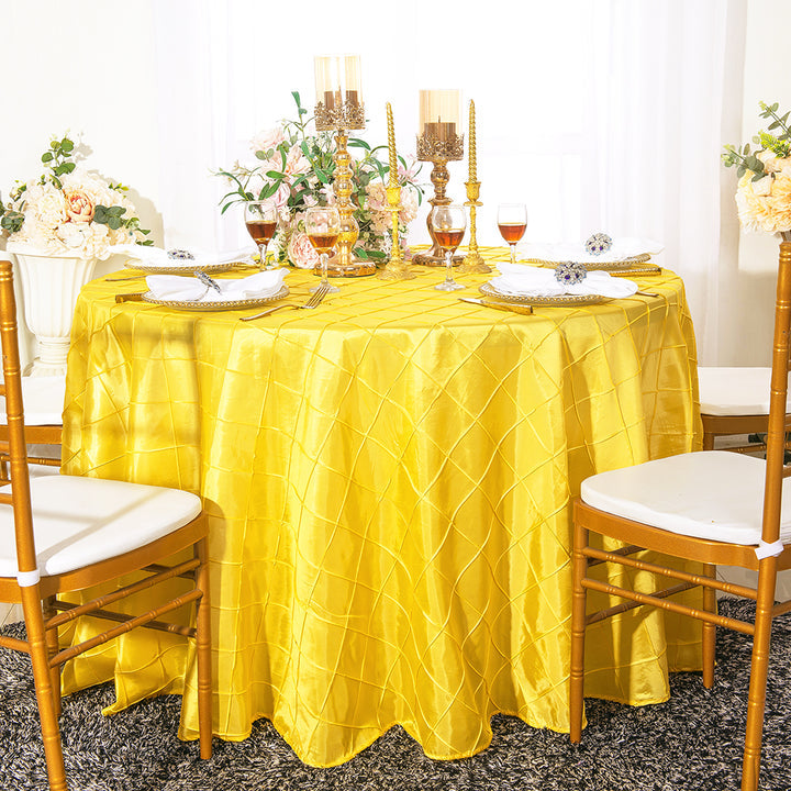 Elegant Round Pintuck Taffeta Table Cover