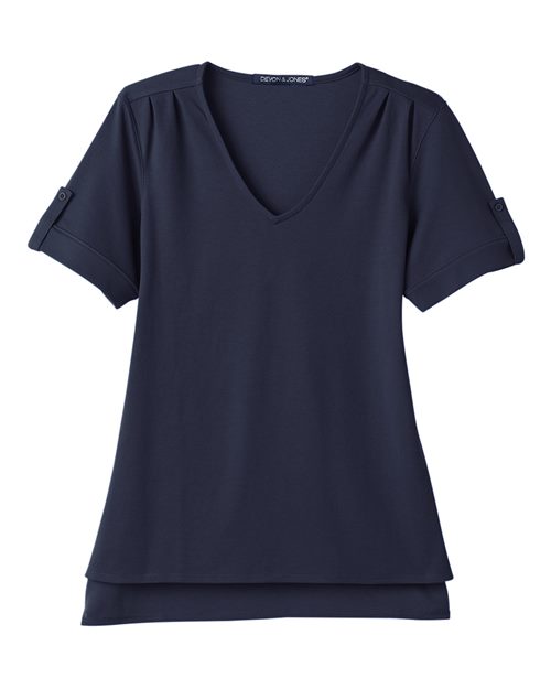 Devon & Jones Women's CrownLux Performance Plaited Rolled Sleeve Shirt