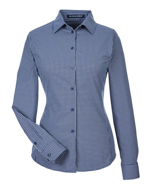 Women's CrownLux Performance Tonal Mini Check Woven Dress Shirt