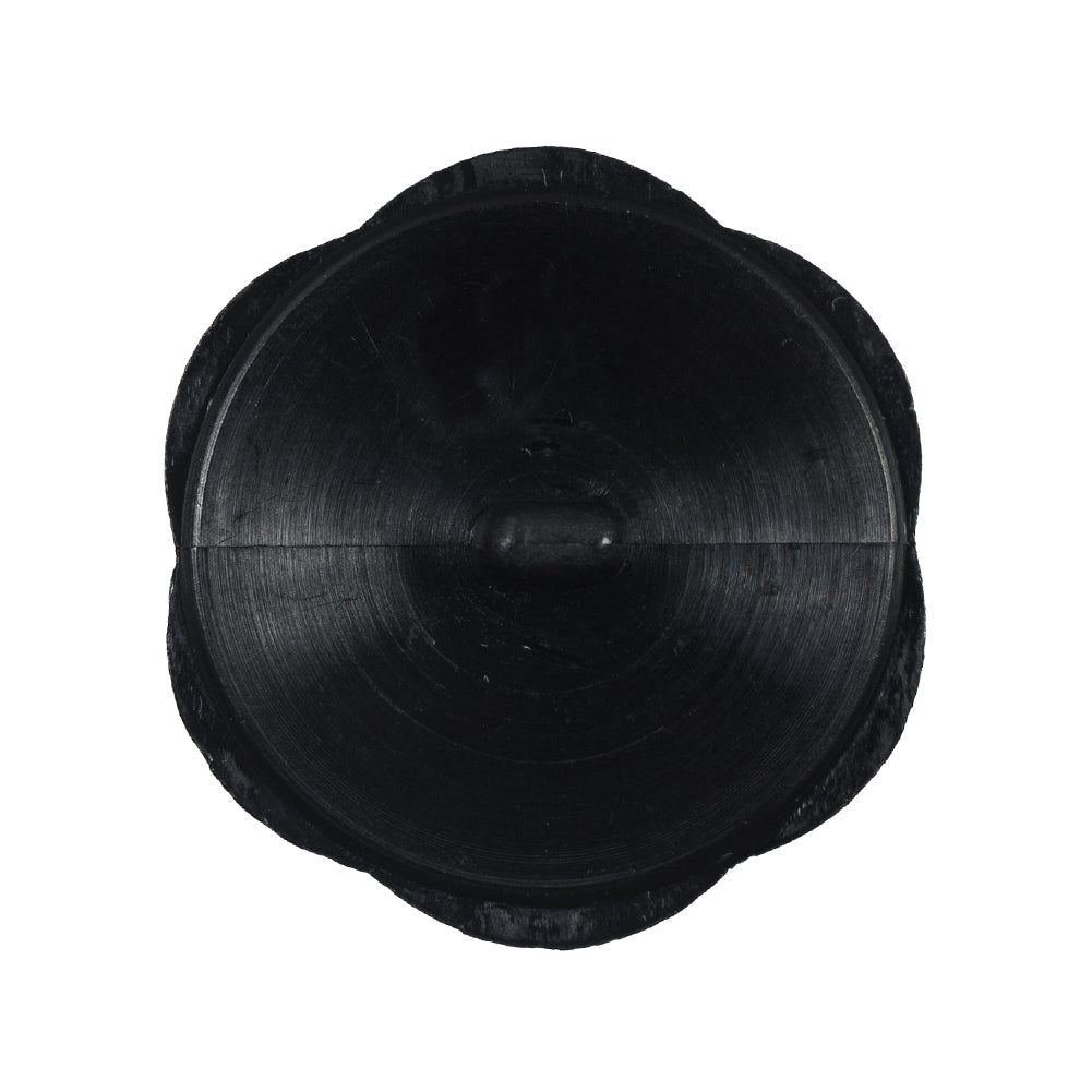 Italian Black Floral Beveled Shank Back Button - 48L/30.5mm
