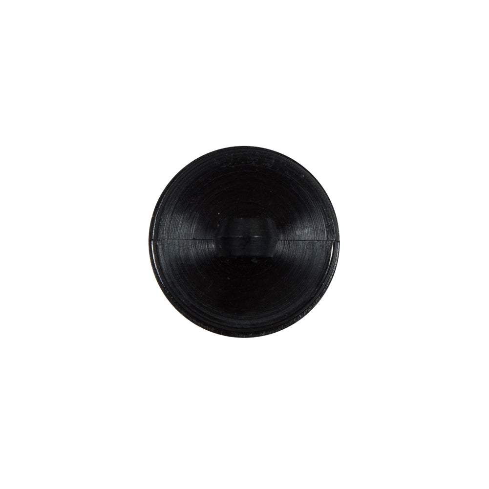 Italian Black Floral Nylon Button with Rhinestone Core - 24L/15mm