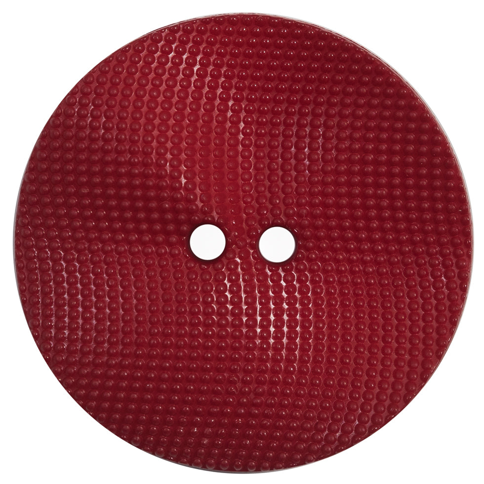 Italian Red Textured Wave Button - 64L/40.5mm