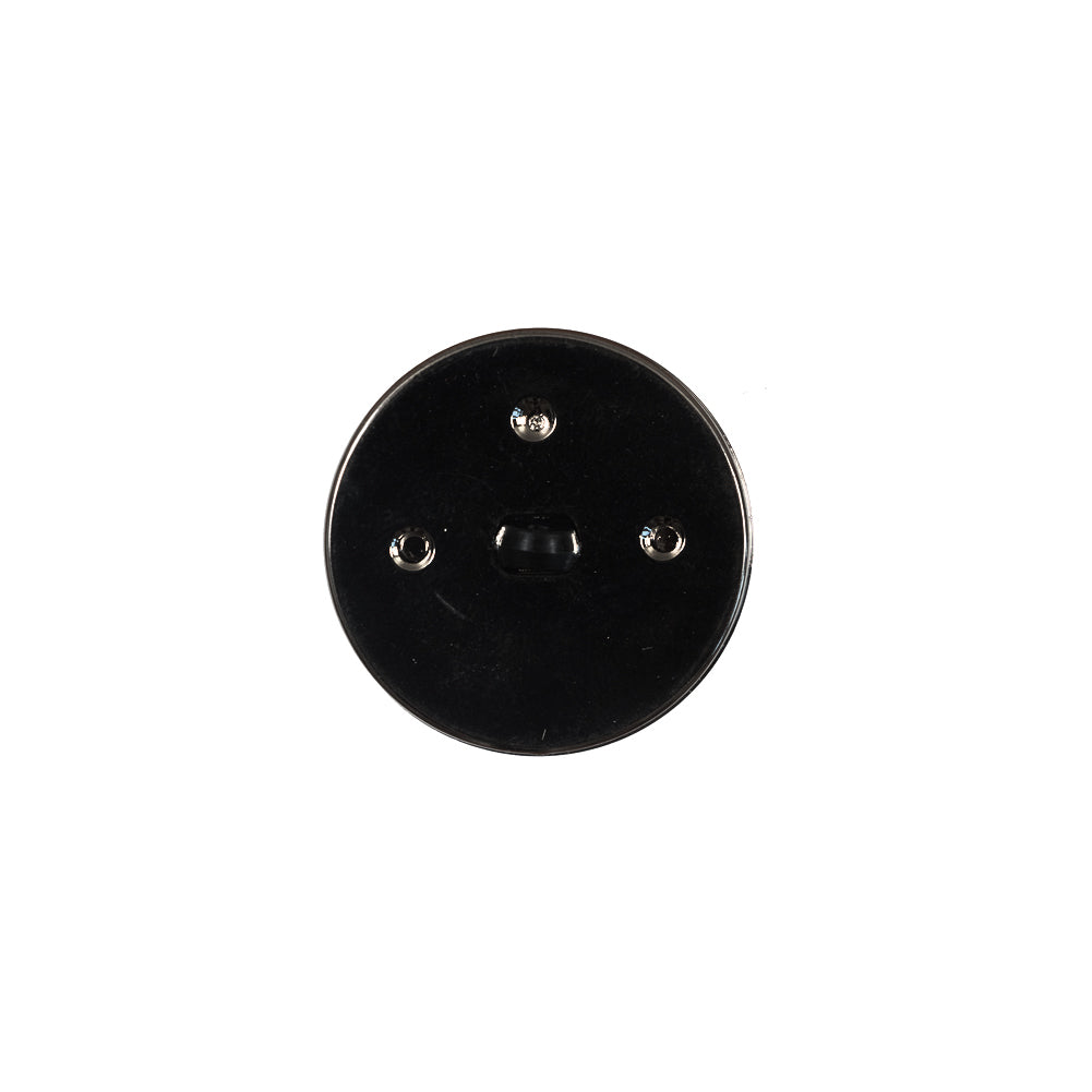 Italian Black and Silver Plastic Shank Back Button - 24L/15mm