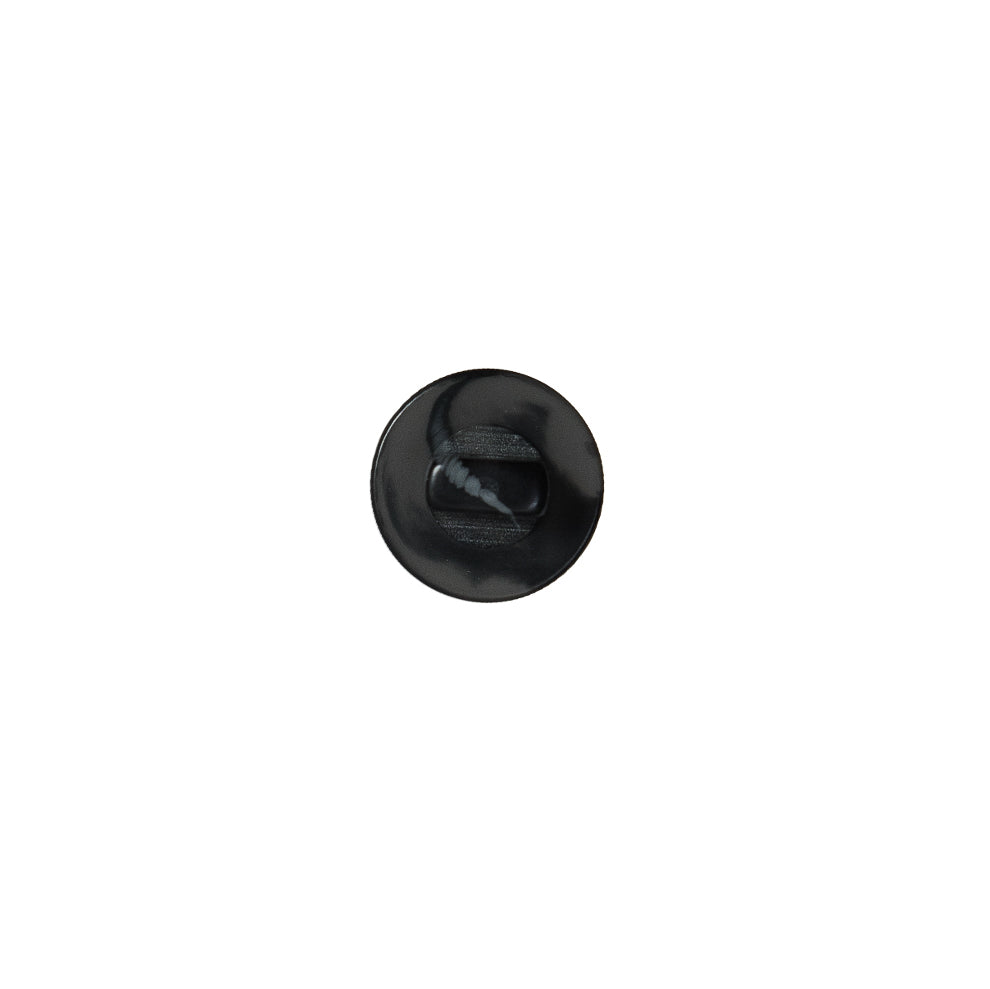 Italian Black Matte Shank Back Button - 14L/9mm