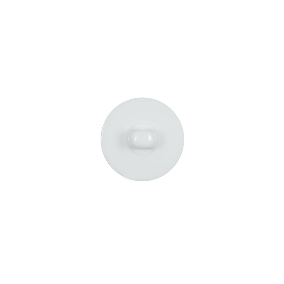 Italian White Plastic Shank Back Button - 18L/11.5mm