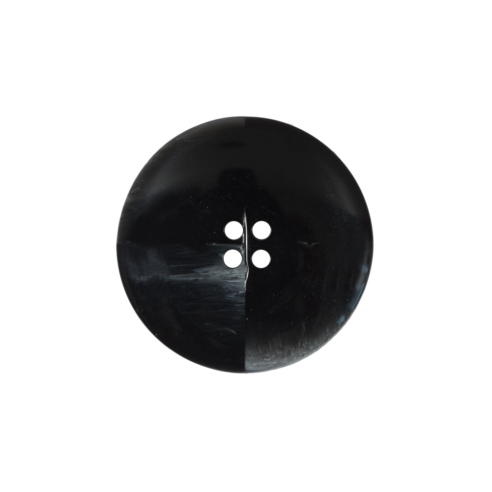 Italian Black and Clear Coconut 4-Hole Button - 36L/23mm