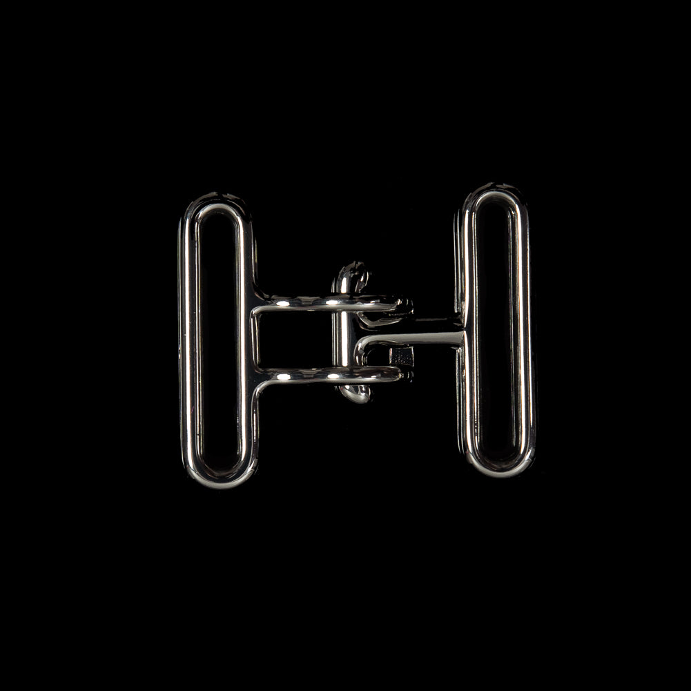 Italian Silver Buckle Closure - 1.625" x 1.375"