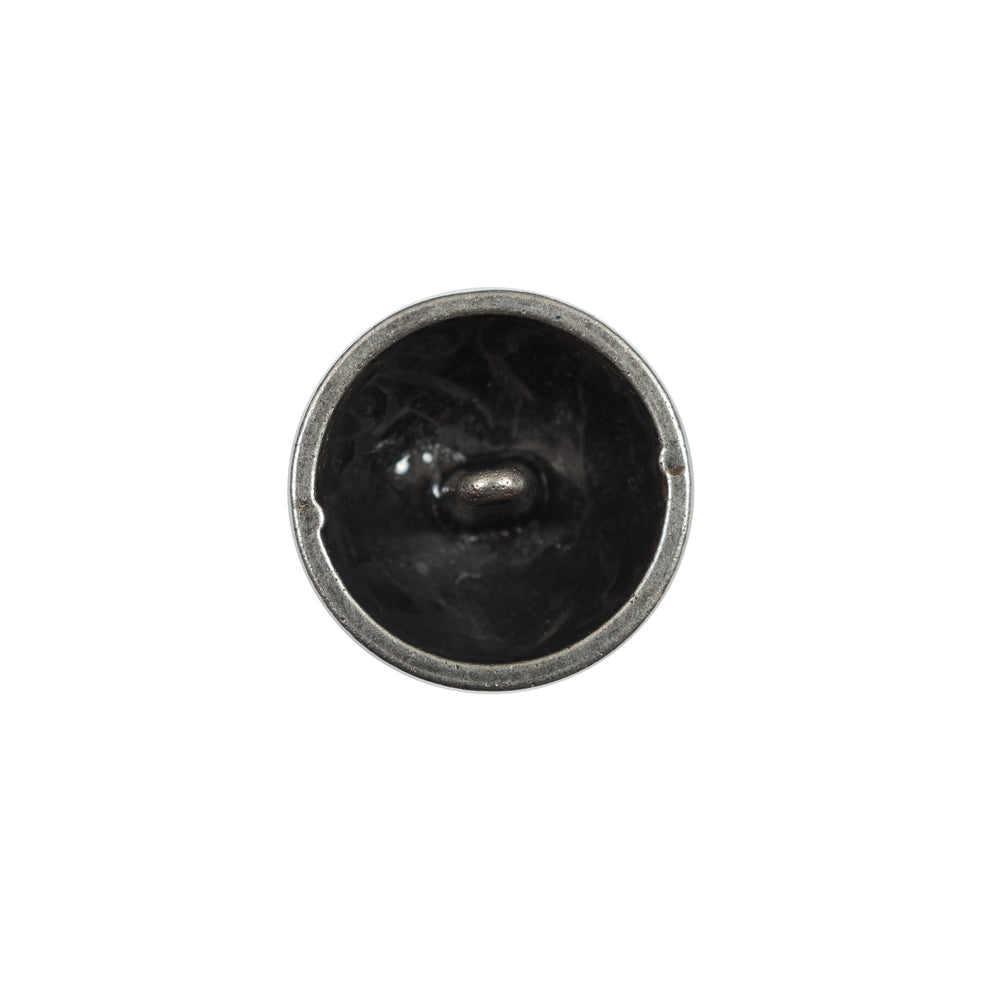 Italian Silver Metal Crest Button - 24L/15mm
