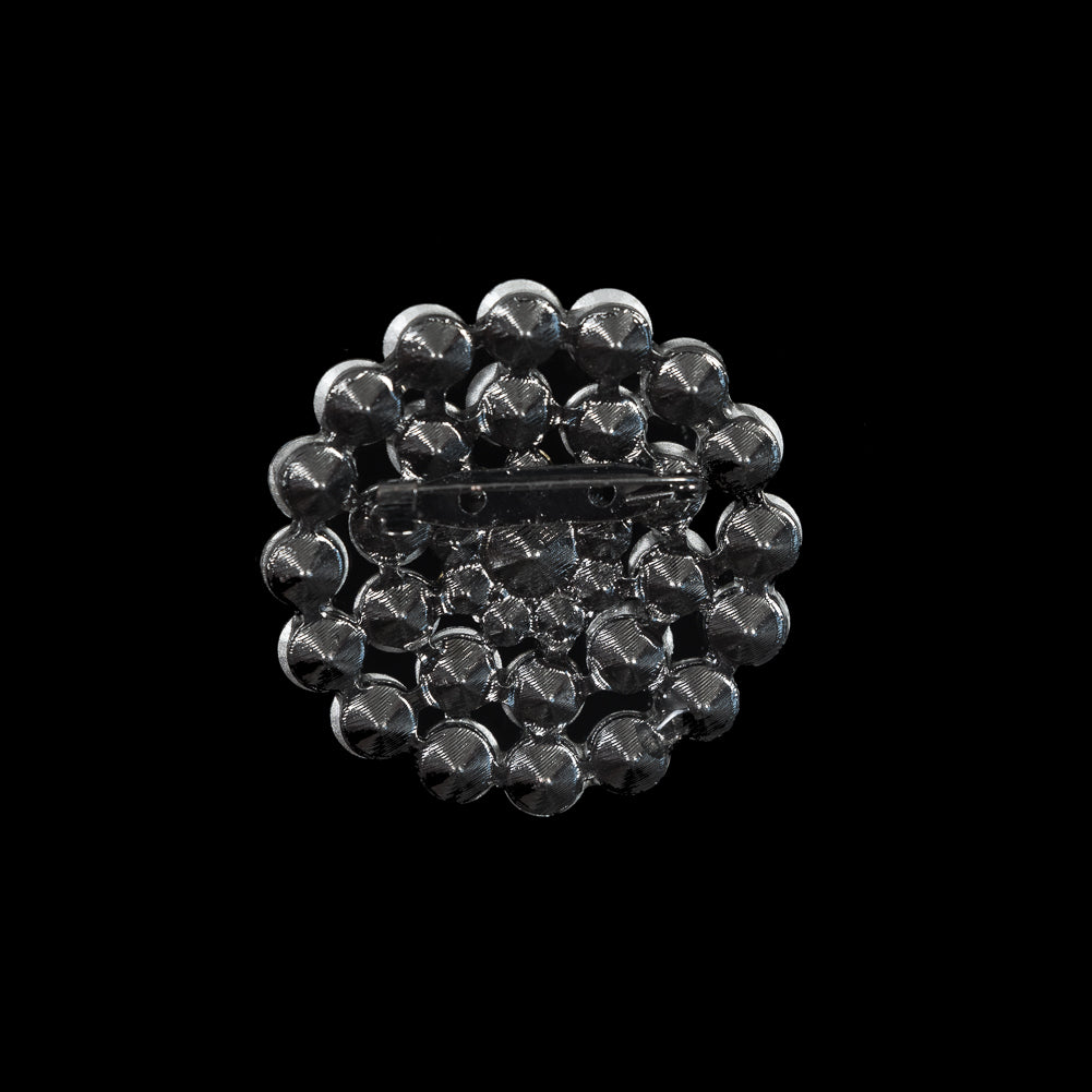 Italian Silver Crystal Brooch - 2"