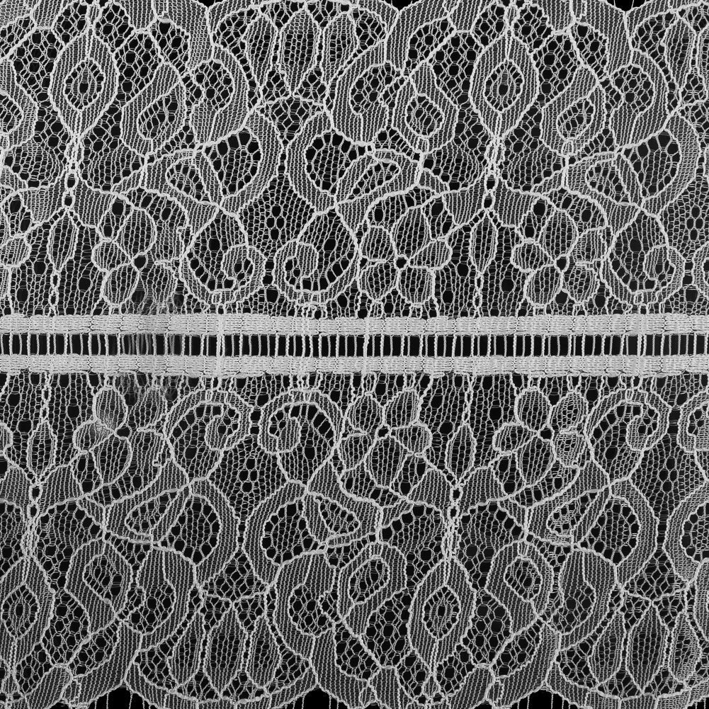 Italian Fine White Lace Trim with Eyelash Edges - 7"