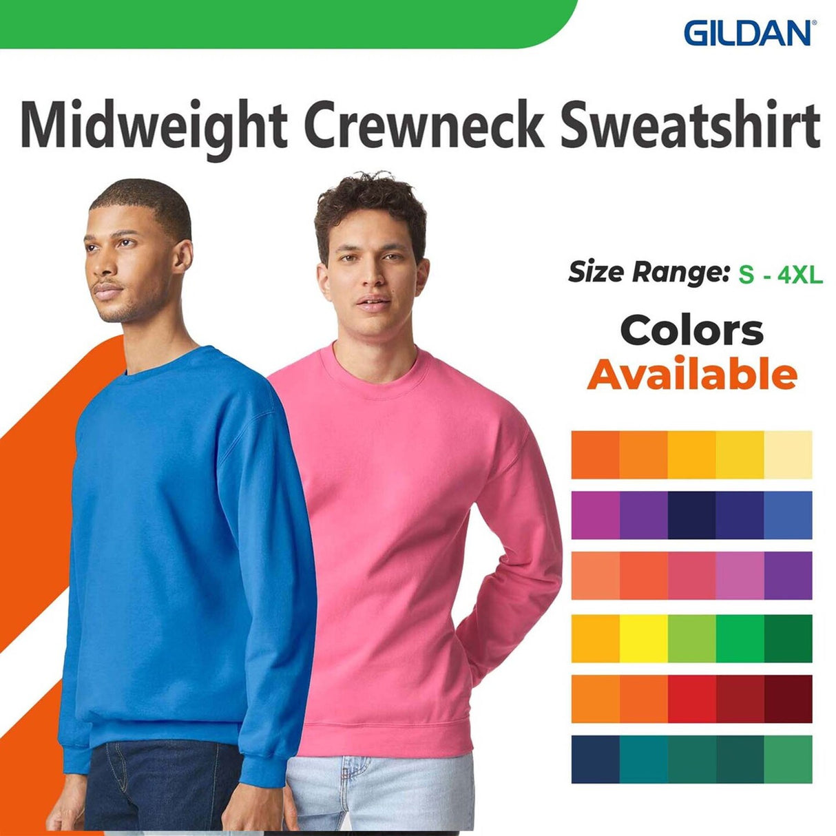 Gildan® Midweight Crewneck Long Sleeve Sweatshirt