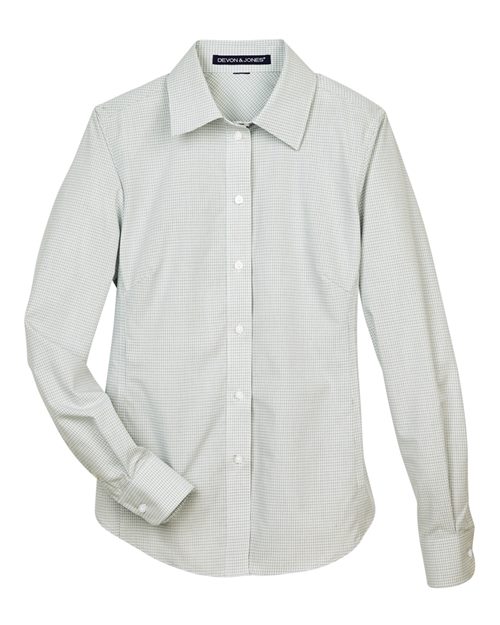 Devon & Jones Women's Crown Collection Micro Tattersall Woven Dress Shirt