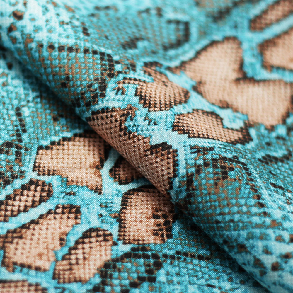 Snake Skin Polyester Spandex Fabric - Assorted Colors, Animal Snake Print, 58/60" Width (1 Yard)