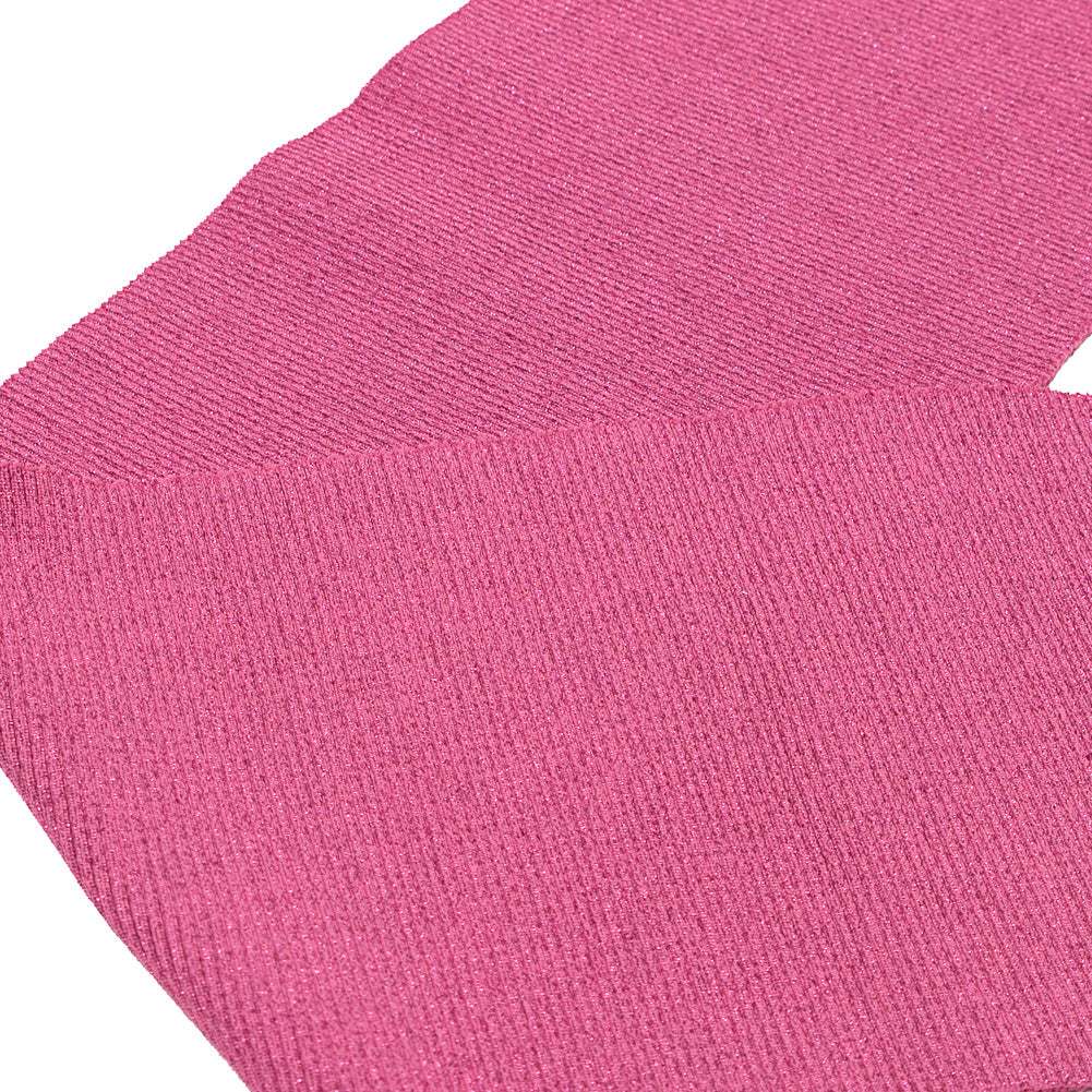 Fuchsia Sparkle Rib Knit Trim - 7" x 29"