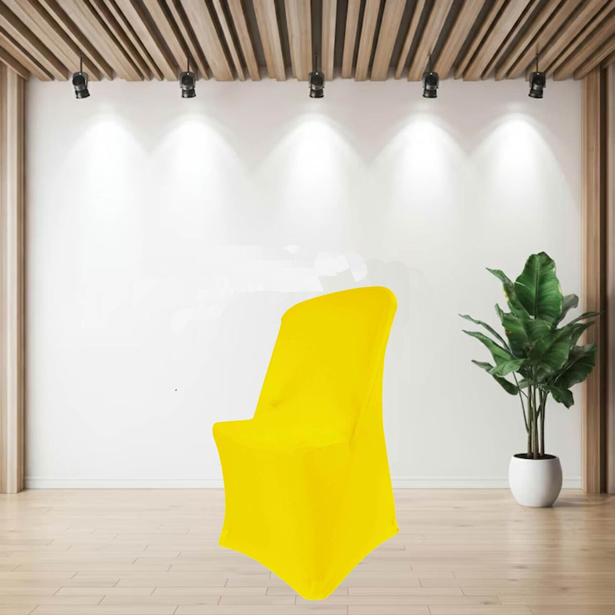 1 Piece Canary Yellow Stretch Chair Cover Premium Spandex for Lifetime Folding Chair