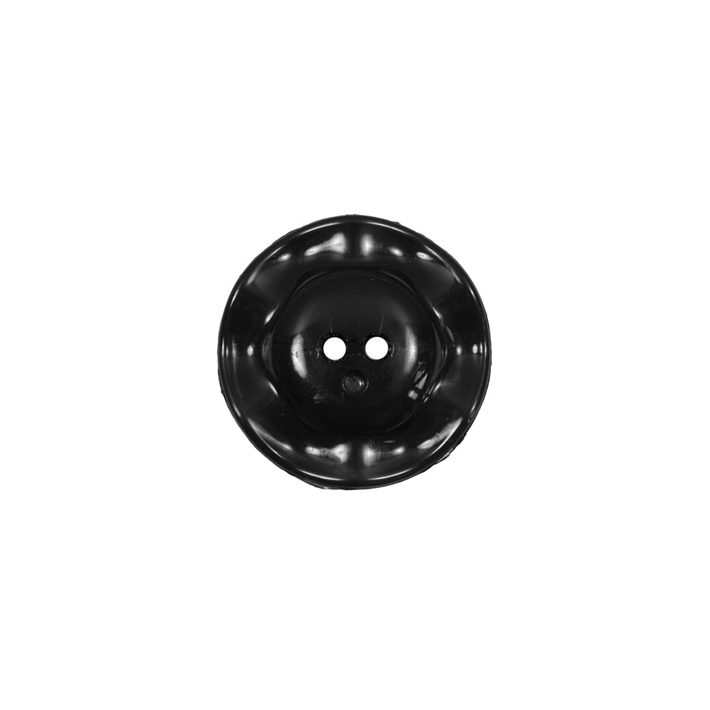 Italian Black Wavy Plastic 2-Hole - 24L/15mm